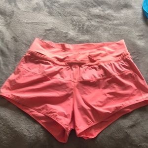 Bright Coral Lululemon Shorts